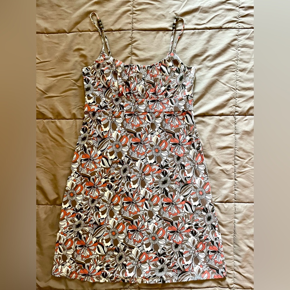Ann Taylor LOFT Floral Print Women's Dress, size Small comfy cute summer beads